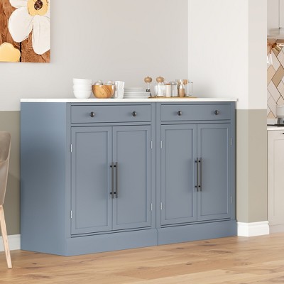 Modern Freestanding Sideboard, Buffet Cabinet, Kitchen Pantry with Drawer, 2 Adjustable Shelves and 2 Door Shelves - ModernLuxe