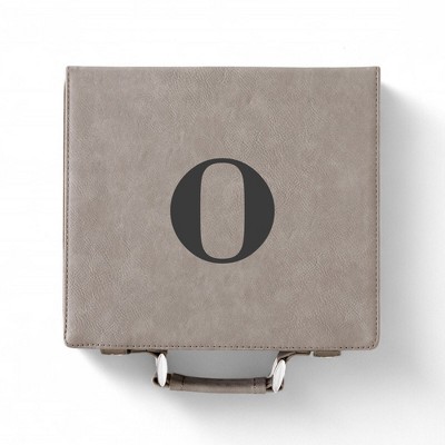 Personalization Mall Grey Leatherette Poker Chip Set