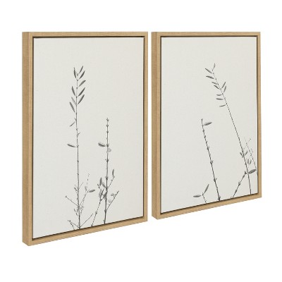 Kate and Laurel Sylvie Retro Tennessee Botanicals Framed Canvas by Stephanie Klatt, 2 Piece 18x24, Natural