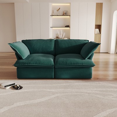 WJShome Sectional Couches for living room,82.66" Cloud Modular Sectional Sofa, Velvet Deep Couch,Cushion Covers Removable,LoveSofa