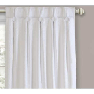 Kate Aurora 1 Piece Grant Light Filtering Button Pleated Rod Pocket & Back Tab Window Curtain Panel