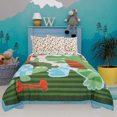 PiccoCasa Polyester Microfiber Soft Duvet Cover Sets with 2 Pillowcases Twin Multicolor 3 Pcs