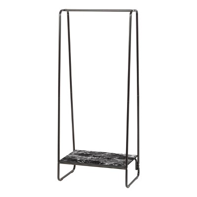 IRIS Metal Garment Rack with 1 Wooden Shelf Marble
