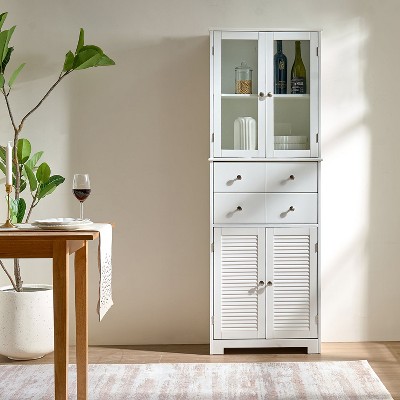 MOEPISY 67 inch Tall Kitchen Pantry Cabinet with Doors and Shelves Large Stand Up Pantry Storage Cabinet White