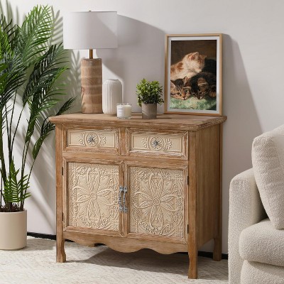 Heynemo Storage Cabinet with Drawers and Doors, Kitchen Sideboard Cabinet, Accent Buffet Server Cabinet, Wood Cabinet Organizer