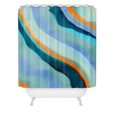 Vivien Yip Abstract Shower Curtain Blue - Deny Designs