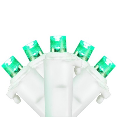 Northlight LED Wide Angle Christmas Lights - Green - 16.25' White Wire - 50ct