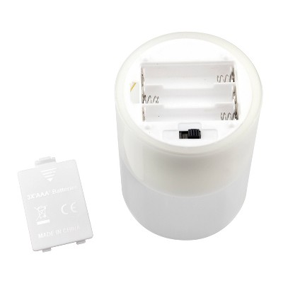 Stonebriar 3pk Real Wax Assorted Size Flameless LED Pillar White Candle with Remote and Timer: Safe Indoor/Outdoor Decor