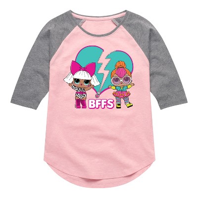 Girls' - LOL Surprise! - Heart Mended BFFS Shirt Tail Raglan Graphic T-shirt