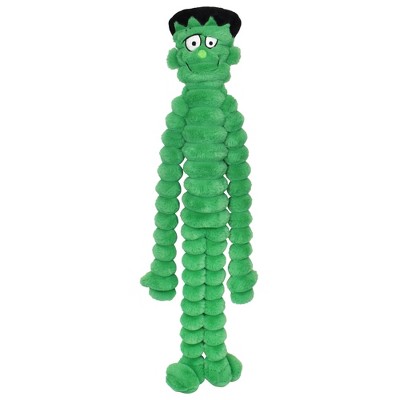 Multipet Crimpy Cuddlerz Green Halloween Frankenstein Dog Interactive Plush Toy - Green