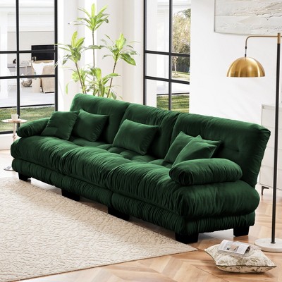 Modern Cloud Sofa for Living Room, Soft & Comfy Chenille Upholstered 2/3/4-Seat Couch with Lumbar Pillows & Throw Pillows - ModernLuxe