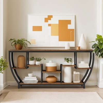 Hommoo 70.9 Inch Long Sofa Table with Shelves