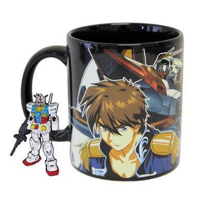 Just Funky Gundam Wing Pilot 11oz Coffee Mug with Enamel Pin