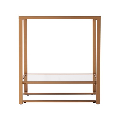 Horten Square Glass-Top End Table - Gold - SEI