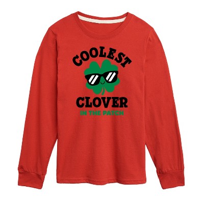 Boys' - Instant Message - St. Patrick's Day Coolest Clover in the Patch Long Sleeve Graphic T-Shirt