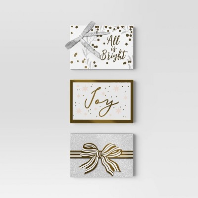 3pk Christmas Gift Card Holders Silver/White/Gold - Wondershop™