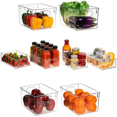 Sorbus Clear Acrylic Storage Bins - for Kitchen, Cabinet Organizer, Pantry & Refrigerator