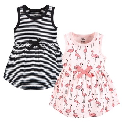 Touched by Nature Girl Organic Cotton Dresses, Pink Flamingo