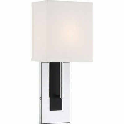 Crystorama Lighting Brent 1 - Light Sconce in  Polished Nickel/Black Forged