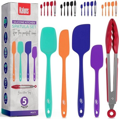 Kaluns Silicone Spatula and Tong Set, 5 Piece Set