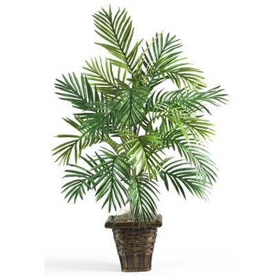 Nearly Natural Areca Palm with Wicker Basket Artificial Plant