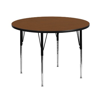 Emma and Oliver 42" Round HP Laminate Adjustable Activity Table