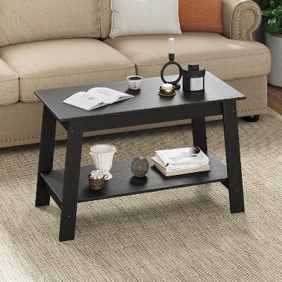 Nasitip 2-Tie Coffee Table, Wood Tables with Open Rectangular Storage Compartment, for Living Room,Home Office, Bedroom,Outdoor