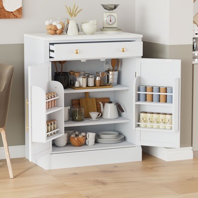 Okak Modern Sideboard Buffet Cabinet, Accent Cabinet with 2 Adjustable Shelves and 2 Door Shelves, Storage Cabinet for Living Room, Entryway, Hallway