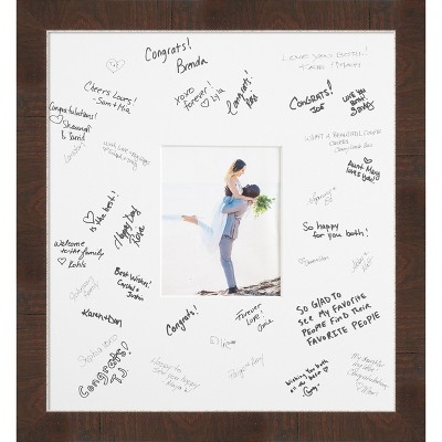 Wildwood Picture Frame, Photo Frame Wedding Guest Book Alternative, Autograph Picture Mat for Signature Board, Weddings Graduations or Retirement