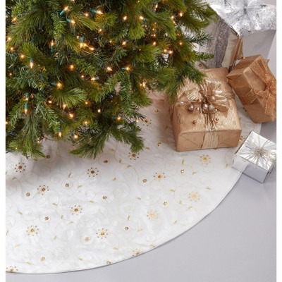 Saro Lifestyle Embroidered and Sequined Tree Skirt