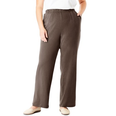 Woman Within 7-Day Knit Wide-Leg Pull-On Pants