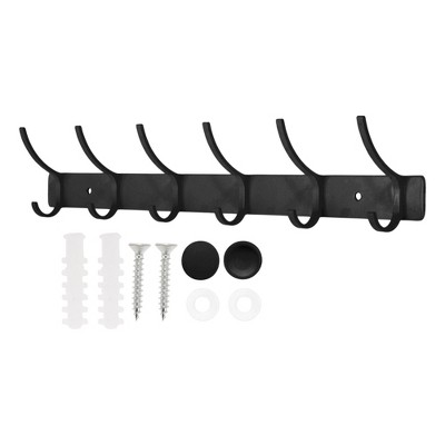 Unique Bargains Wall Mount Coat Rack with Hooks Used for Hanging Hat Towel Bathrooms