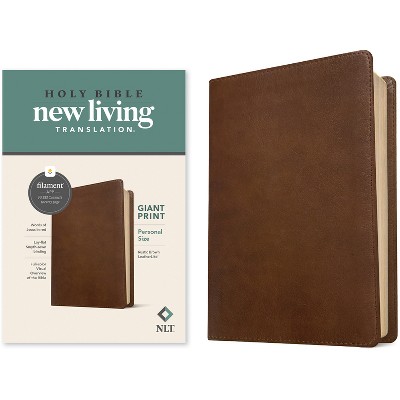 NLT Personal Size Giant Print Bible, Filament Enabled Edition (Red Letter, Leatherlike, Rustic Brown) - Large Print by  New Living Translation