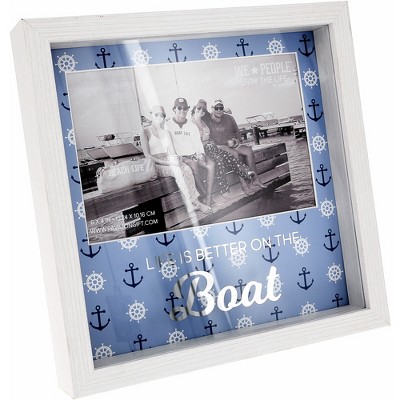 Pavilion Gift Company - Boat - 7.5" Shadow Box Frame (Holds 6" x 4" Photo) - Single Image Frames