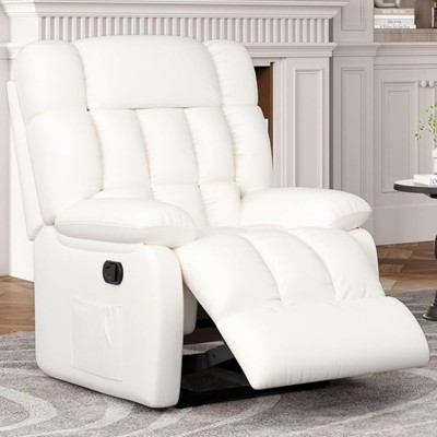 SEVOBAL Sofas Upholstered Rocker Recliner Sofas with Side Pocket, Ergonomic 110°-160°Adjustable Recliner Sofas, White,39"*36"*42
