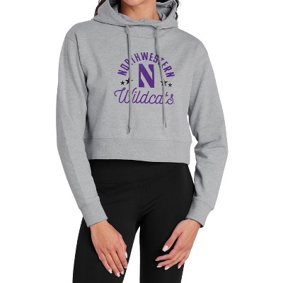 Northwestern University Mascot Cropped Hoodie Pullover Sweatshirt