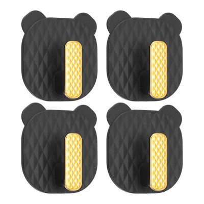 Unique Bargains Plastic Bear Shape Self-Adhesive Bathroom Kitchen Wall Hooks 4 Pcs