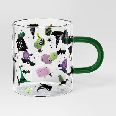 15.2 fl oz Glass Bat and Witch Hat Print Mug - Hyde and EEK! Boutique™