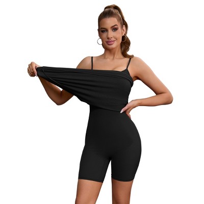 INSPIRE CHIC Women's Buit in Bra Adjustable Spaghetti Straps Layered Full Slips