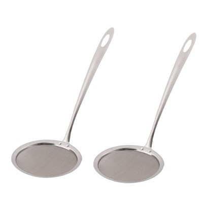 Unique Bargains Household Kitchen Metal Flour Oil Mesh Strainer Silver Tone 2 Pcs