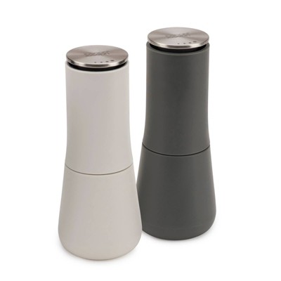 Joseph Joseph Milltop Salt & Pepper Set - Gray: Pepper Grinder, Ceramic Mechanism, 2-Piece, 115ml Capacity