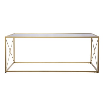 Larden Mirror-Top Cocktail Table - Gold - SEI