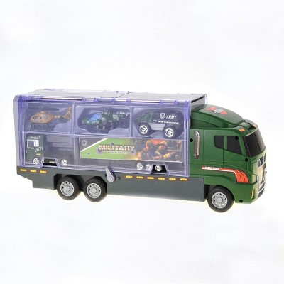 JuzToys 10 in 1 Military Vehicle Carrier Truck, Toys for Kids
