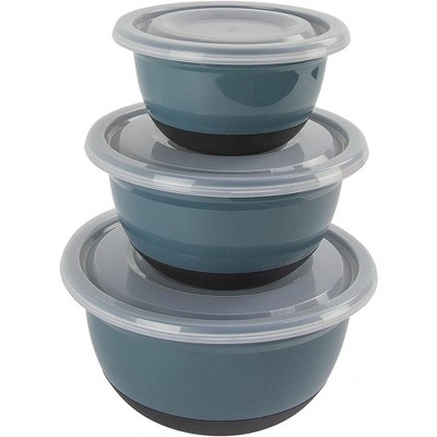 Debra's Kitchen Made in USA 6pc Non-Slip Mixing Bowls Set - Teal