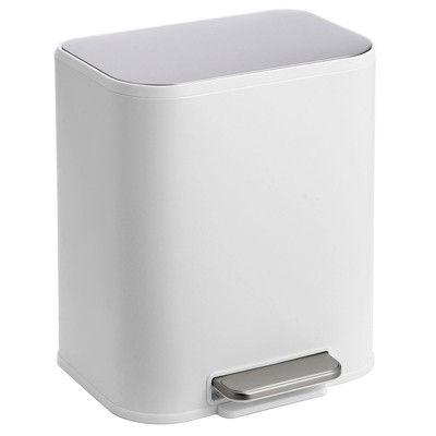 COZONY Kitchen Trash Can with Lid, Stainless Steel Step-On Garbage Can with Foot Pedal & Removable Inner Bucket for Home, Office, Bedroom