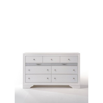 Acme Furniture 63" Naima Dresser White: Wood Frame, Metal Glides, 9-Drawer Storage, No Assembly Required