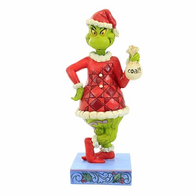Jim Shore 8.75 In Grinch With Bag Of Coal , Figurine Santa (1PC)