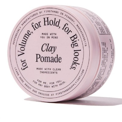 Firsthand Supply Clay Pomade (3 oz) First Hand Clean & Non-toxic Hair Care Ingredients - Long Lasting & Easy to Restyle