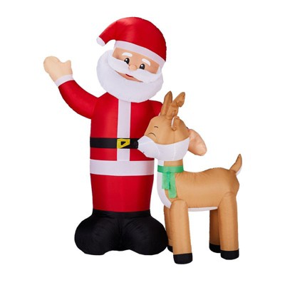 Karl Home 6.3FT Lighted  Santa and Reindeer Christmas Inflatable Decoration