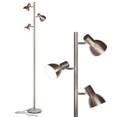 Brightech Ethan Modern Dimmable Integrated LED Tree Floor Lamp Brushed Nickel : LED Tripod ,Smart Home Compatible, UL Listed